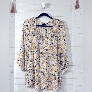 JNY 3X Mustard Yellow, Navy floral